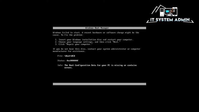 how to fix windows 10 8 7 error code 0xc000000f 2021 смотреть онлайн