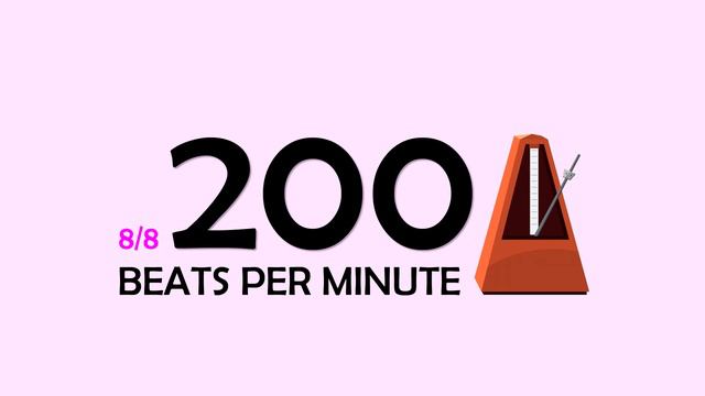 200 BPM 8/8 Metronome смотреть онлайн