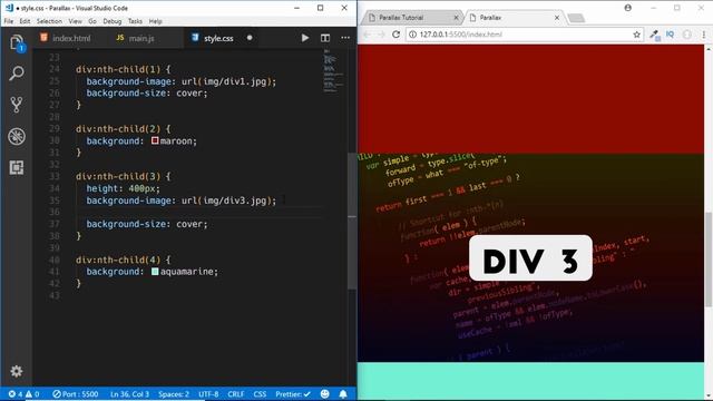 Parallax Scrolling Effect using CSS and Javascript смотреть онлайн