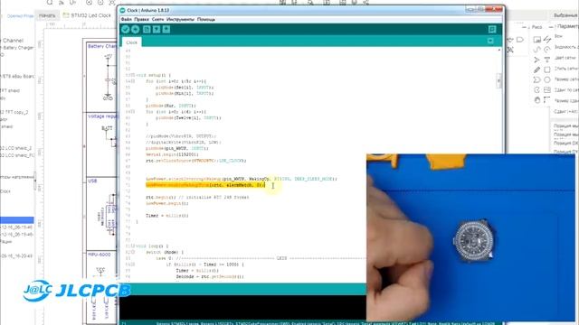 Наручные LED часы на STM32! JLCPCB.com
