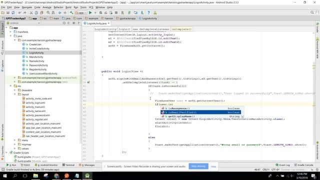 Real time Family GPS Tracker App (Firebase) in Android Studio PART 22 (Email Verification) смотреть онлайн
