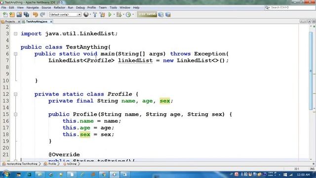 Java ► Storing User Profile Using Linked List смотреть онлайн