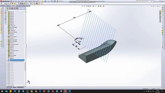 Как создать 3D модель ребристой рукоятки винтовки в SolidWorks смотреть онлайн