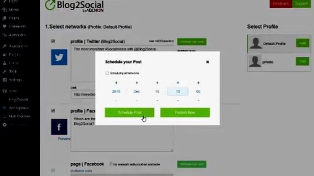 Tutorial: Scheduling Posts with the Social Media Tool and Wordpress Plugin Blog2Social смотреть онлайн