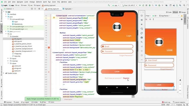 Login Application #3 || Register Screen| LinearLayout || FrameLayout || CodePlaygroundForU ||Androi смотреть онлайн