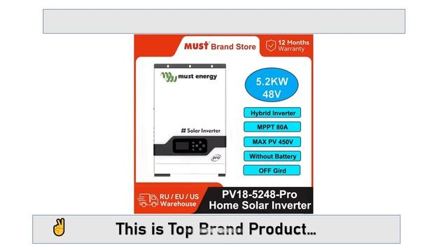MUST Energy PV1800 Pro 5.2KW 48V Hybrid Home Solar Inverter