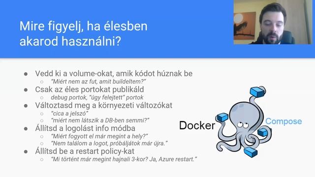 Docker Compose élesben: mire figyelj? - Gémes Tamás (Aggreg8.io) смотреть онлайн