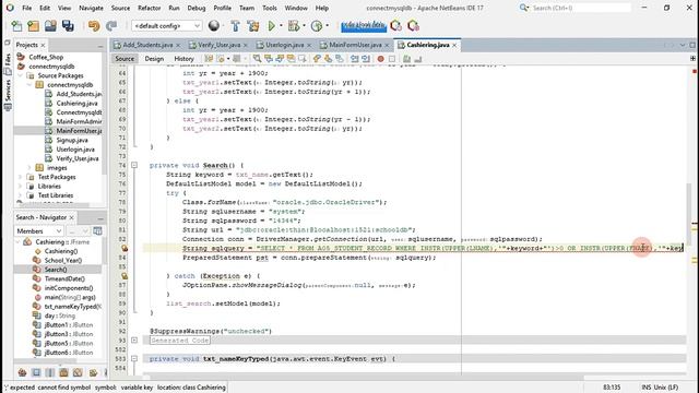 Java Programming #7 - Basic School Mgmt System - Netbeans 17 w/ Oracle - Search names from Database смотреть онлайн
