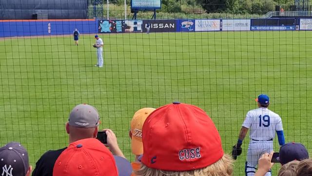 Jacob deGrom #48 warm-up throws before pitching for Syracuse New York Mets July 27, 2022 смотреть онлайн