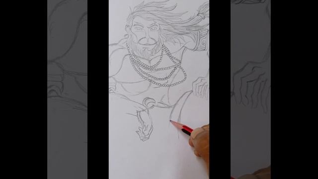 Hanuman Ji drawing with pencil sketch drawing смотреть онлайн