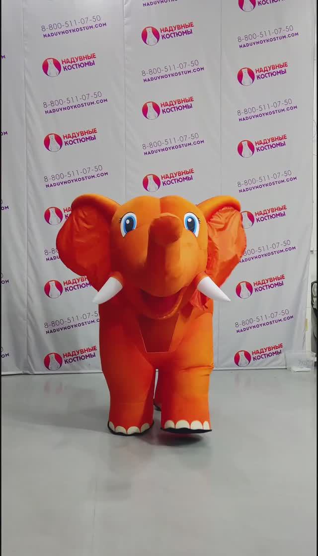 Надувной костюм Слон 🐘 Велюровый костюм для двух операторов (аниматоров)!