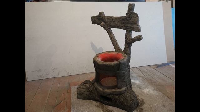 Печурка (пенек) под казан из Арт бетона смотреть онлайн