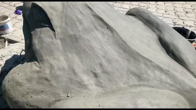 оформление дорожки в виде большой ЛЯГУШКИ из цемента работа мастера Эльдара Асанова. смотреть онлайн