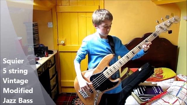 Squier 5 String Vintage Modified Jazz Bass - Quick Demo смотреть онлайн