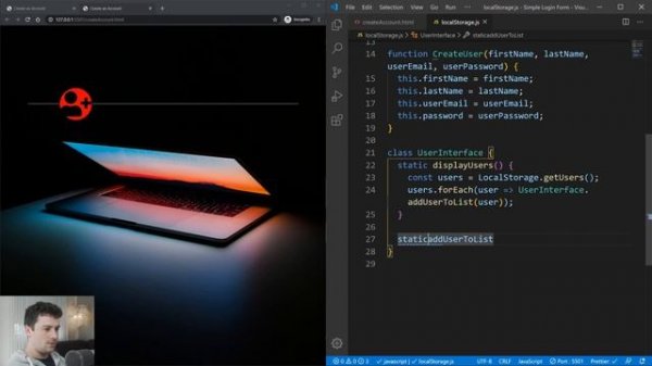 How To Create Login Form In HTML and CSS - Local Browser Storage with Java Script