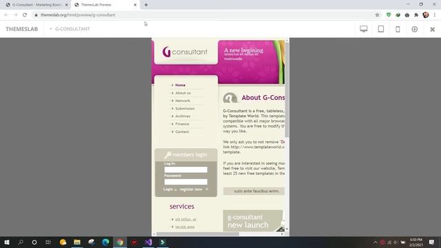 G-Consultant: Marketing Bootstrap HTML Template смотреть онлайн