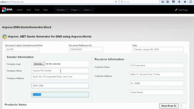 Aspose.NET Generate Quotations in DNN using MailMerge Template , Export to Word, Image formats смотреть онлайн