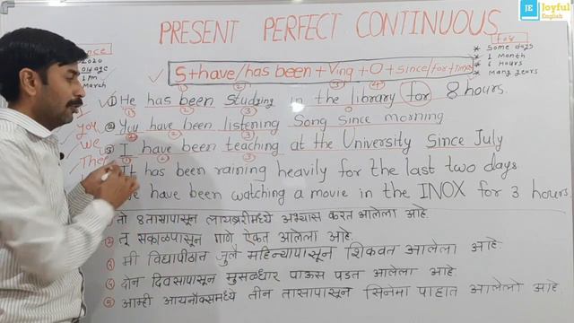 Present Perfect Continuous Tense complete explanation with examples l तेही मराठीतून l смотреть онлайн