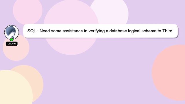 SQL : Need some assistance in verifying a database logical schema to Third Normal Form смотреть онлайн