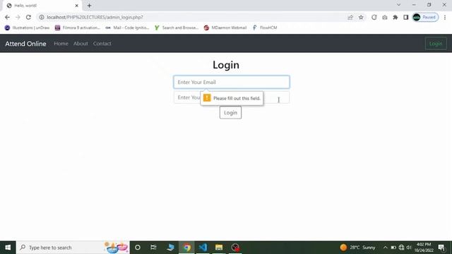 Admin Login Form | PHP Attendance Management Project | PHP Tutorial #13 смотреть онлайн