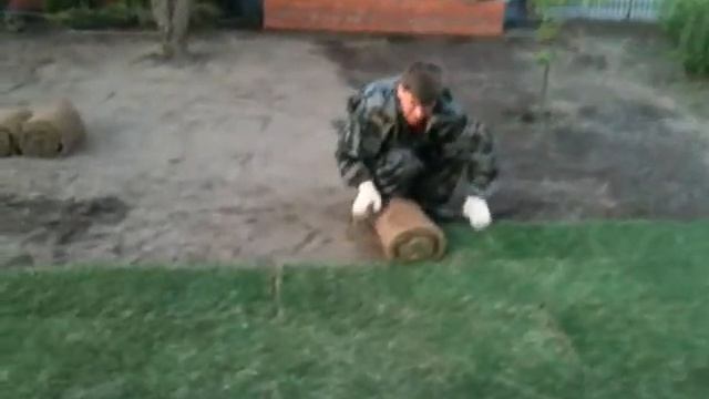 Укладка рулонного газона смотреть онлайн