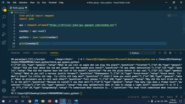 Fetching API in Python *TAGALOG TUTORIAL* смотреть онлайн