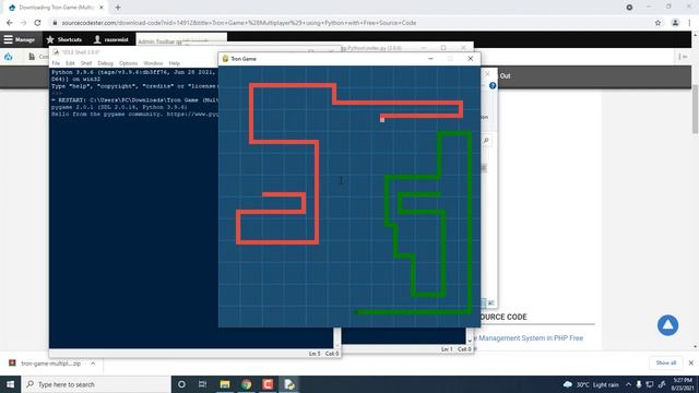 Tron Game Multiplayer using Python смотреть онлайн