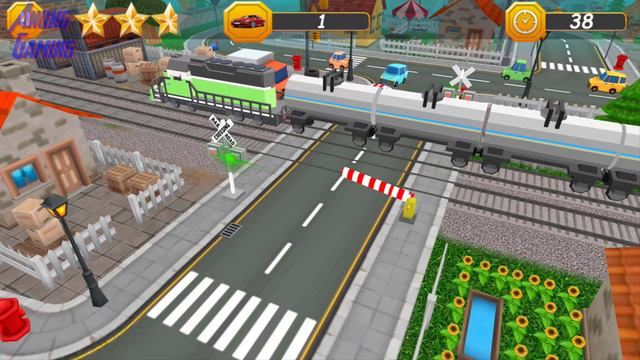 Railroad Crossing Train Simulator Speed Train Game - Environment 2 - Level 1 And Level 2