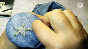 Зашить ДЫРКУ красиво.ЗВЕЗДА.Фигурная штопка. Подробно,пошагово.Sew a hole.Figured darning- in detai