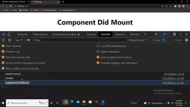 React LifeCycle Method ComponentDidMount( ) in Hindi / Urdu смотреть онлайн