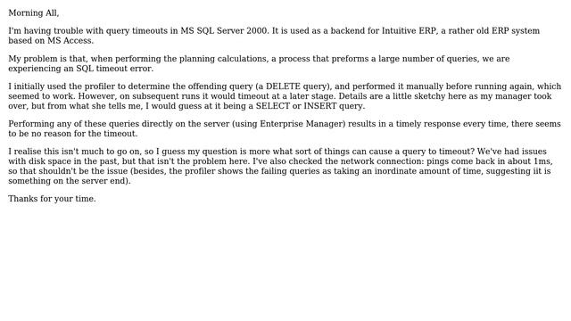 DevOps & SysAdmins: MS SQL Server 2000 timeout error with no apparent cause смотреть онлайн