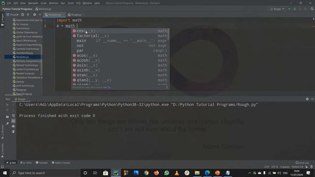 #48-PYTHON TUTORIAL | MODULES | MATH MODULE смотреть онлайн
