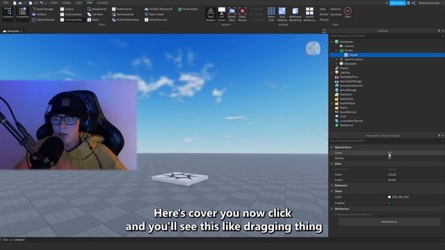 How to add moving clouds! 2021 - Roblox Studio Tutorial in 1 Minute смотреть онлайн