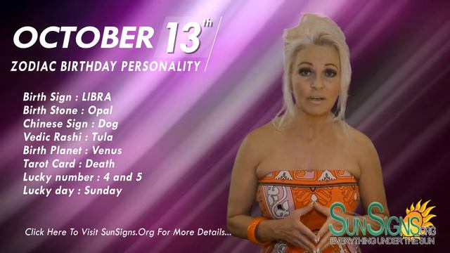 October 13th Zodiac Horoscope Birthday Personality - Libra - Part 2