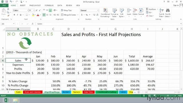 Excel 2013 Tutorials alignment смотреть онлайн