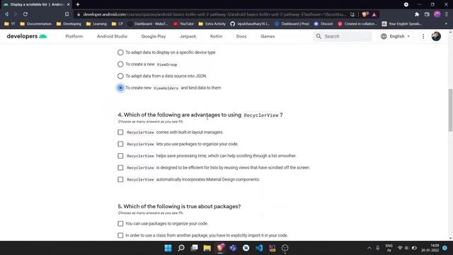 Unit 2 - Pathway 3 Android Basics in Kotlin Quiz solution (with explanation) смотреть онлайн