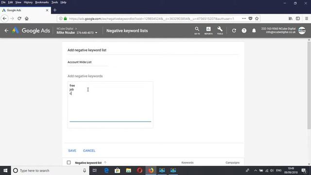 How To Add Negative Keywords To All Campaigns смотреть онлайн