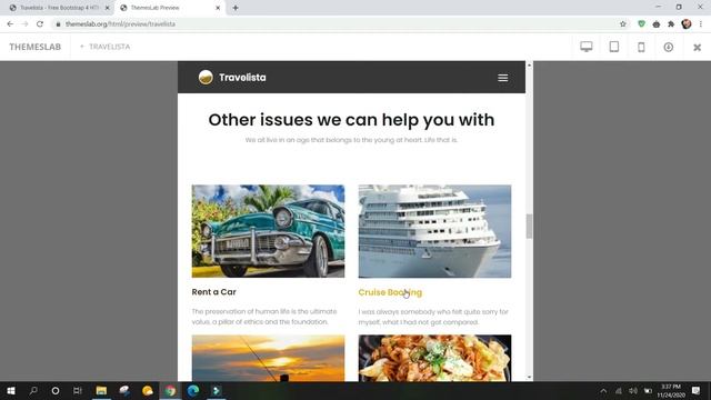 Travelista: Free Bootstrap 4 HTML5 Travel Booking Website Template смотреть онлайн