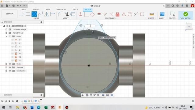 TUTORIAL SKETCH 3D VALVE ON AUTODESK FUSION 360 смотреть онлайн