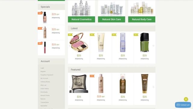 Organic Cosmetics OpenCart Template by RockThemes - 54591 смотреть онлайн
