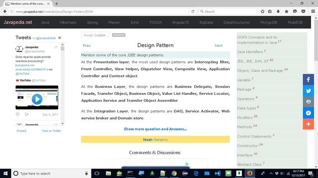 Mention some of the core J2EE design patterns.
| javapedia.net смотреть онлайн