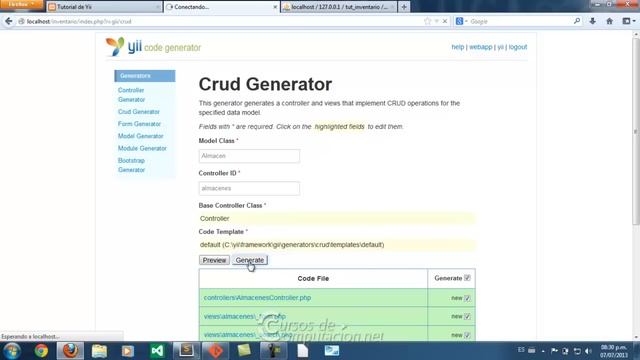 Creando CRUD con Gii - Curso PHP con Yii y Bootstrap - Sistema de Inventario смотреть онлайн