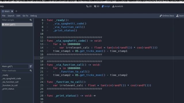 Godot Engine 3.x - Quick Tips || Spaghetti Code vs Function Calls смотреть онлайн