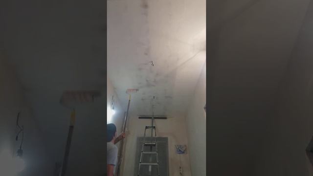 Стеклохолст///Поклейка стеклохолста на потолок один/// смотреть онлайн