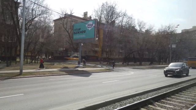 15 маршрут трамвая. 13.04.2021 год. Москва. смотреть онлайн