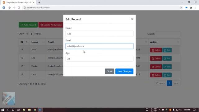 Simple Data Records System - PHP/HTML/Bootstrap/jQuery смотреть онлайн
