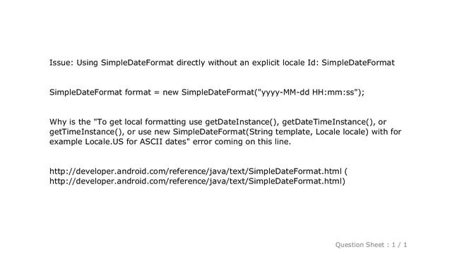 Android : SimpleDateFormat(String template, Locale locale) with for example Locale.US for ASCII dat смотреть онлайн