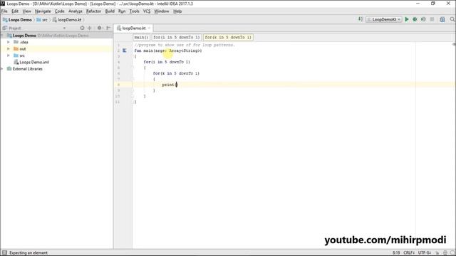 #78 Kotlin Tutorial | 15. For loop Patterns Program смотреть онлайн