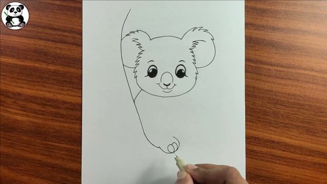 Simple koala baby enjoying on a tree drawing for kids | simple animals drawing смотреть онлайн