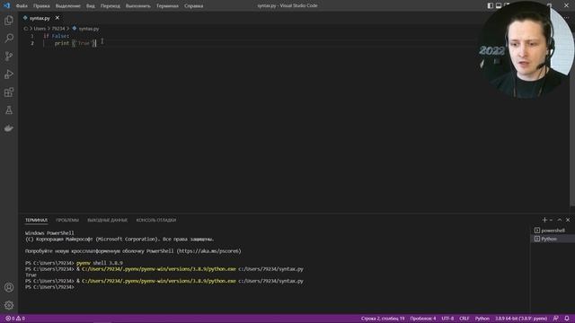 Урок 3.1. — Базовые конструкции языка Python, курс «Python-разработчик» смотреть онлайн